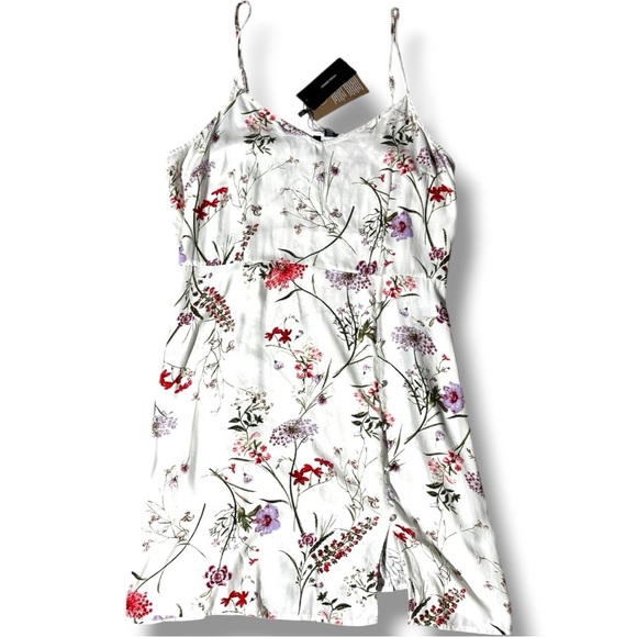 Vero Moda NWT Floral White Red/Purple Floral Print Sleeveless Flowy Mini Dress - Picture 11 of 12